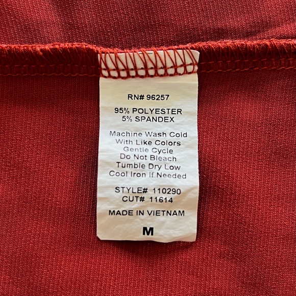 PerSeption Concept Rust Orange V Neck Blouse - Picture 4 of 4